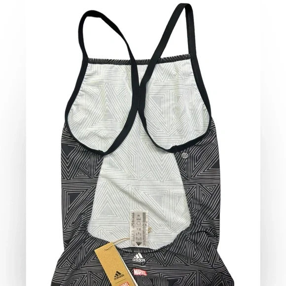 ADIDAS MARVEL Black Panther girls XL athletic cross back training swimsuit NWT - Picture 10 of 10